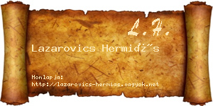 Lazarovics Hermiás névjegykártya